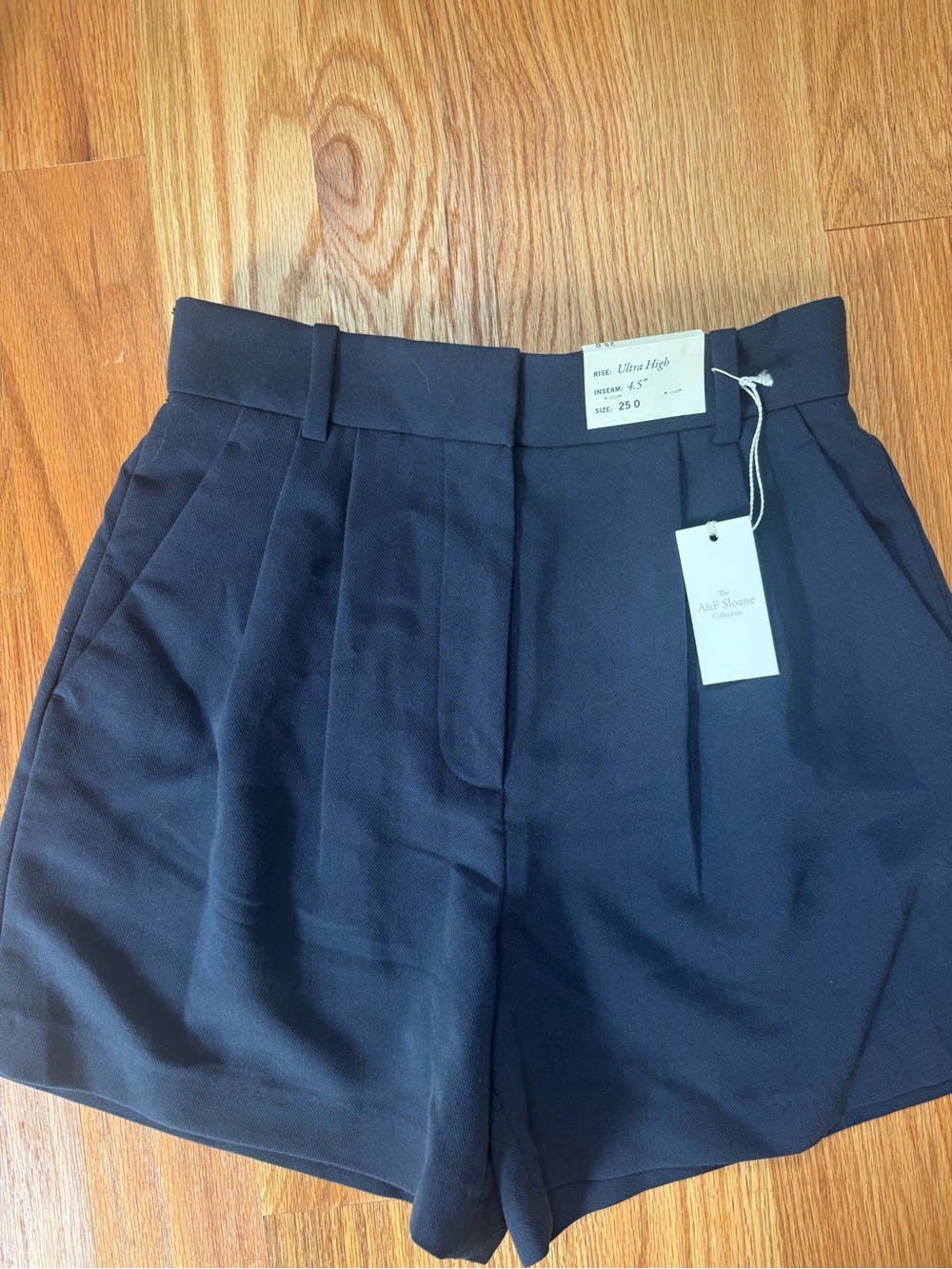 Navy High-Rise Pleated Women’s Shorts